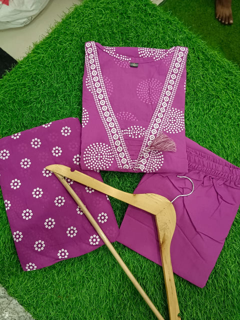 Rayon Fabric Printed Kurti Pant And Dupatta
