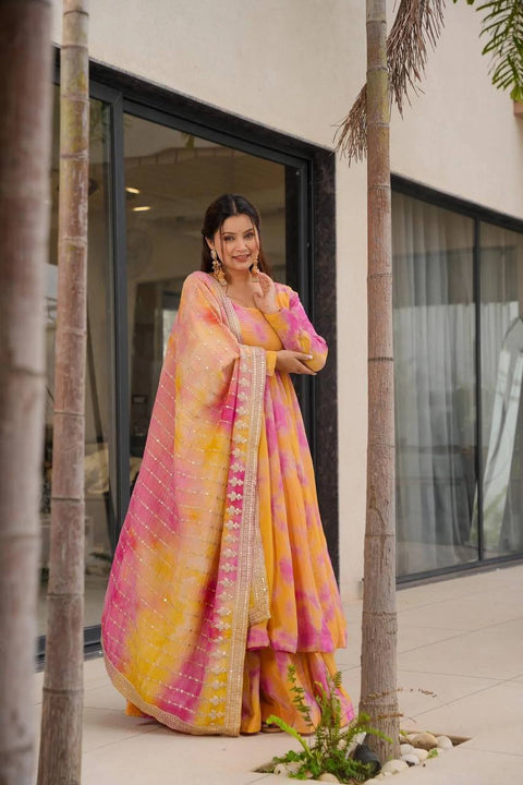 Women Embroidered Prined NATURAL CREPE KURTI SUIT