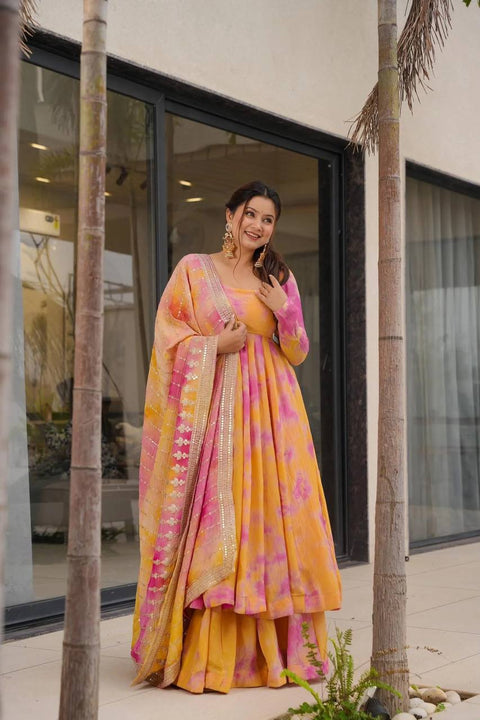 Women Embroidered Prined NATURAL CREPE KURTI SUIT