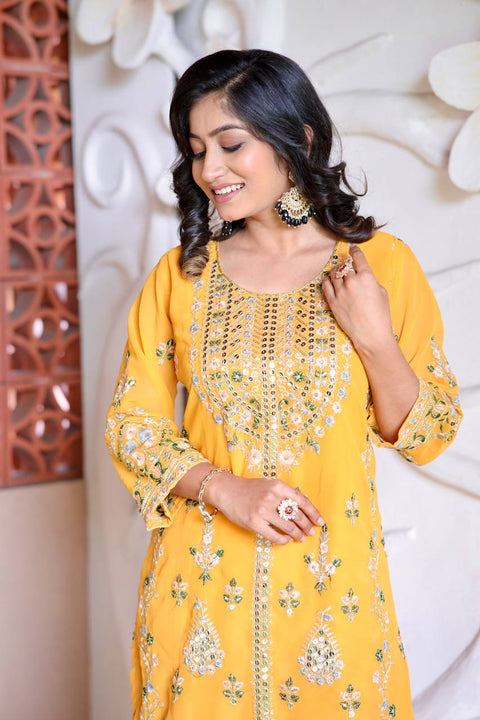 New Designer Party Wear Look Pure Chinnon Silk Stitched Suit