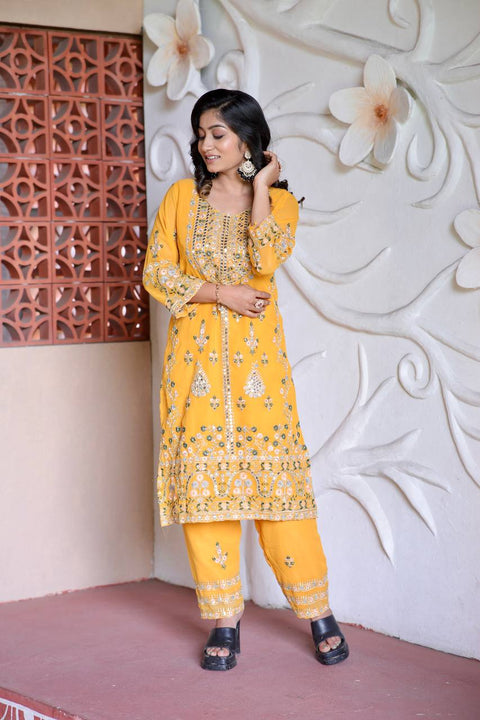 New Designer Party Wear Look Pure Chinnon Silk Stitched Suit