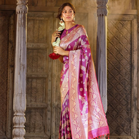 Designer Banarasi Silk Jacquard Saree with Blouse