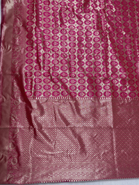 Designer elegant Magenta Floral Pure Silk Saree