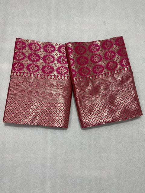Designer elegant Magenta Floral Pure Silk Saree