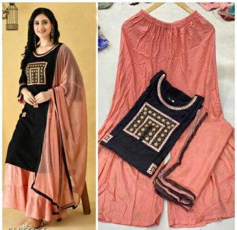 KURTI PAINT AND DUPATTA SUIT WITH EMBROIDERY WORK