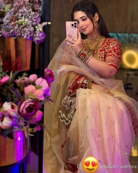 Launching new designer organza silk saree