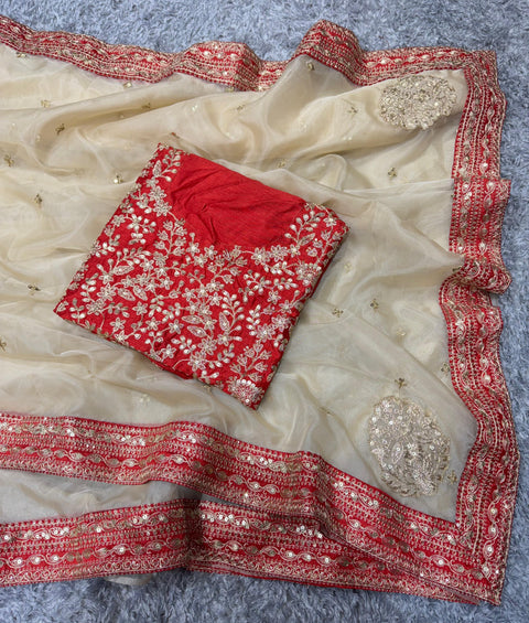 Launching new designer organza silk saree