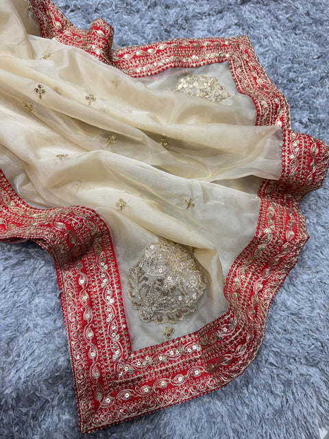 Launching new designer organza silk saree