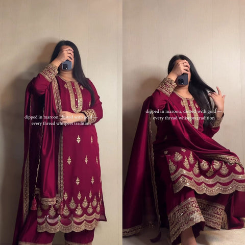 Presenting New Designer Collection In Faux Georgette With Heavy Embroidery Coding
