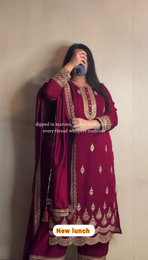 Presenting New Designer Collection In Faux Georgette With Heavy Embroidery Coding