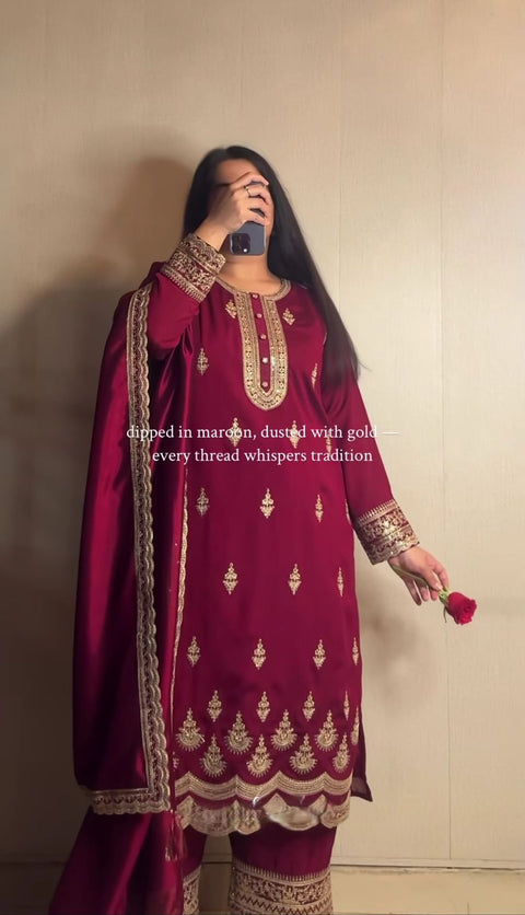 Presenting New Designer Collection In Faux Georgette With Heavy Embroidery Coding