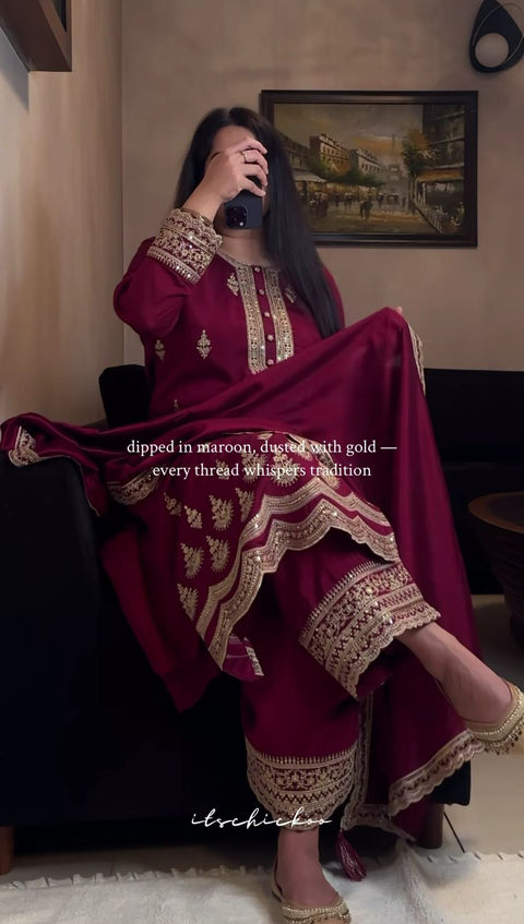 Presenting New Designer Collection In Faux Georgette With Heavy Embroidery Coding