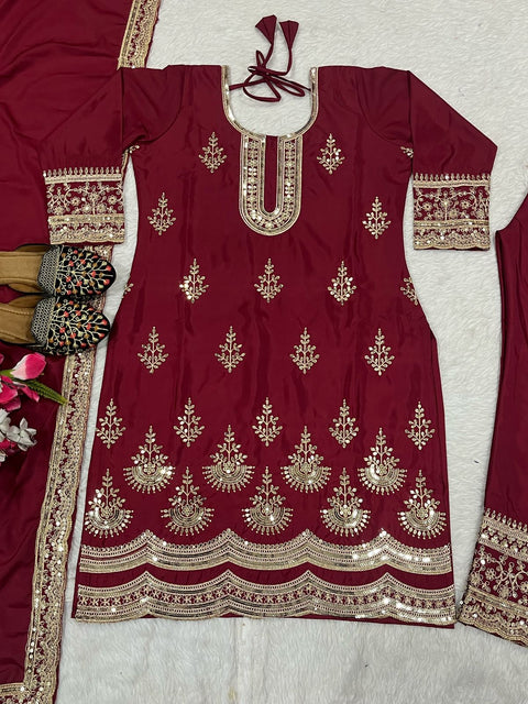 Presenting New Designer Collection In Faux Georgette With Heavy Embroidery Coding