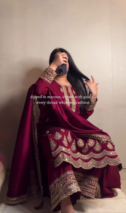 Presenting New Designer Collection In Faux Georgette With Heavy Embroidery Coding