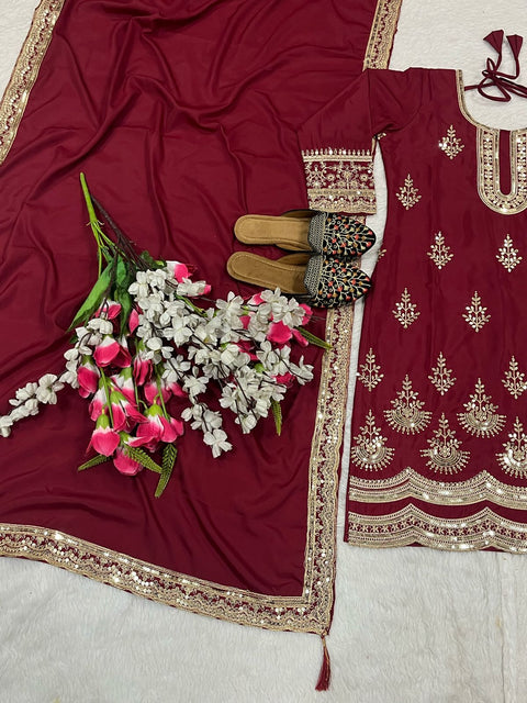 Presenting New Designer Collection In Faux Georgette With Heavy Embroidery Coding