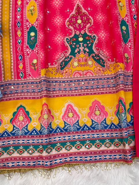 women Printed&Embroidered Kurti  Pant with Dupatta