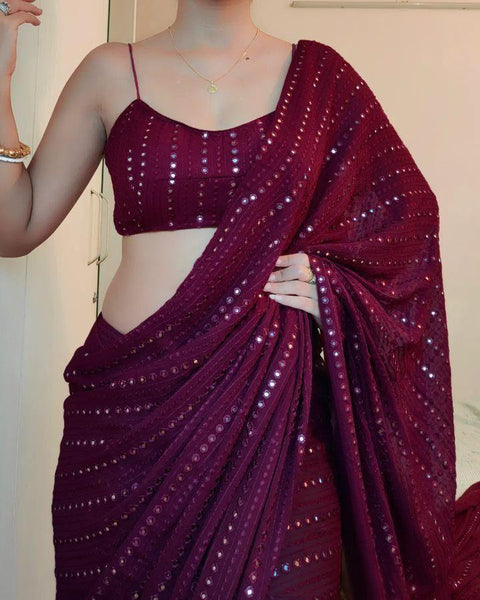 New Saree For Party Wedding And Festival Saree with Heavy georgette