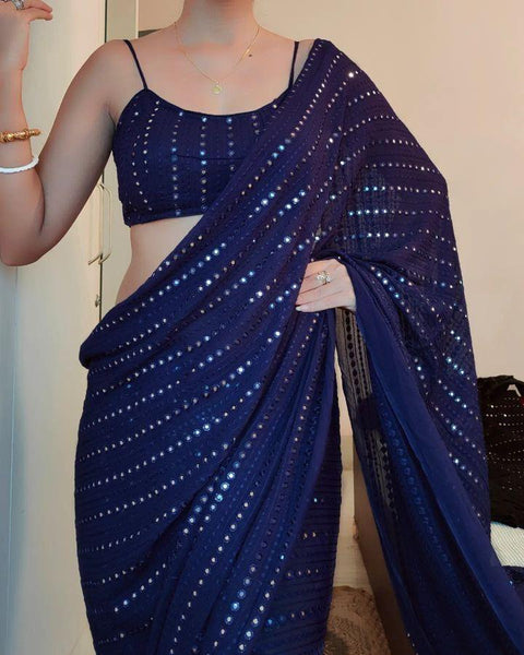 New Saree For Party Wedding And Festival Saree with Heavy georgette