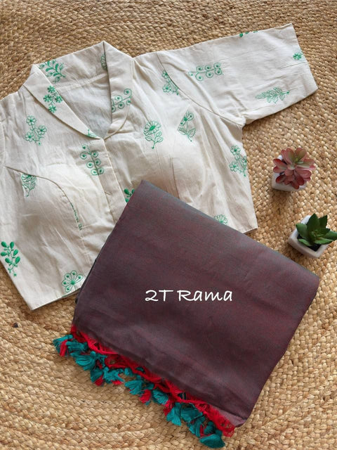 Cotton Classic  Khadi cotton saree with running blouse