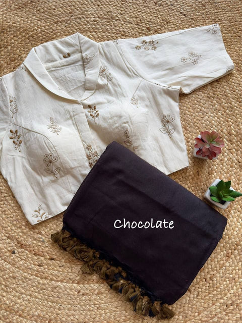 Cotton Classic  Khadi cotton saree with running blouse