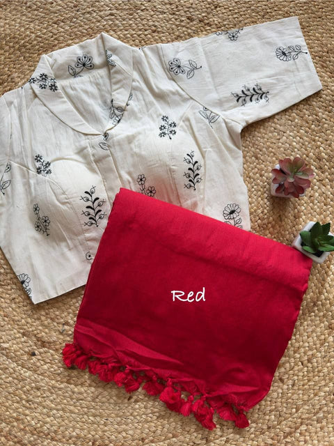 Cotton Classic  Khadi cotton saree with running blouse