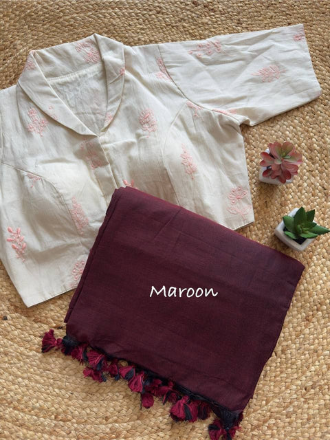 Cotton Classic  Khadi cotton saree with running blouse