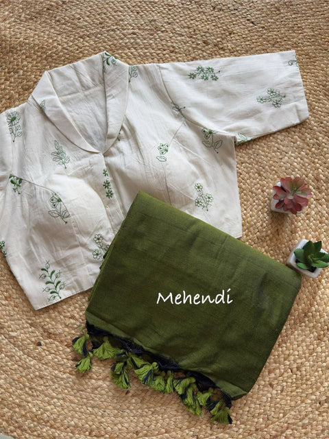 Cotton Classic  Khadi cotton saree with running blouse