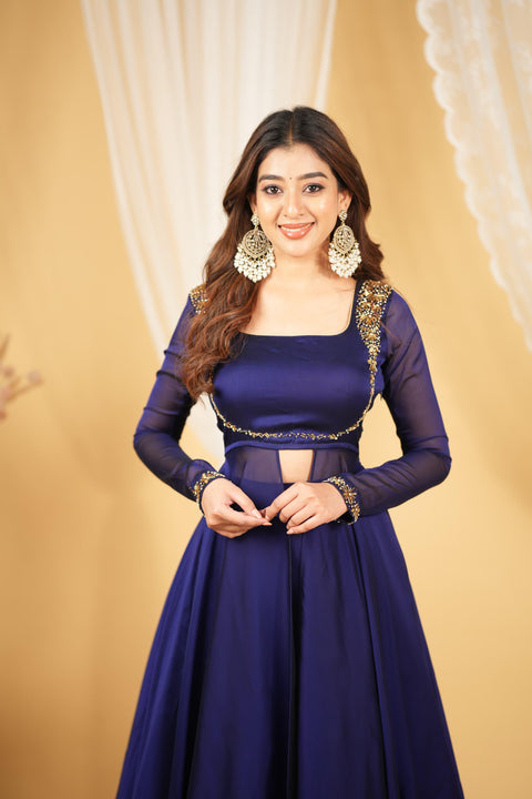 Launching New Designer Party Wear Look Gown Dupatta and Fully Stiched Bottom