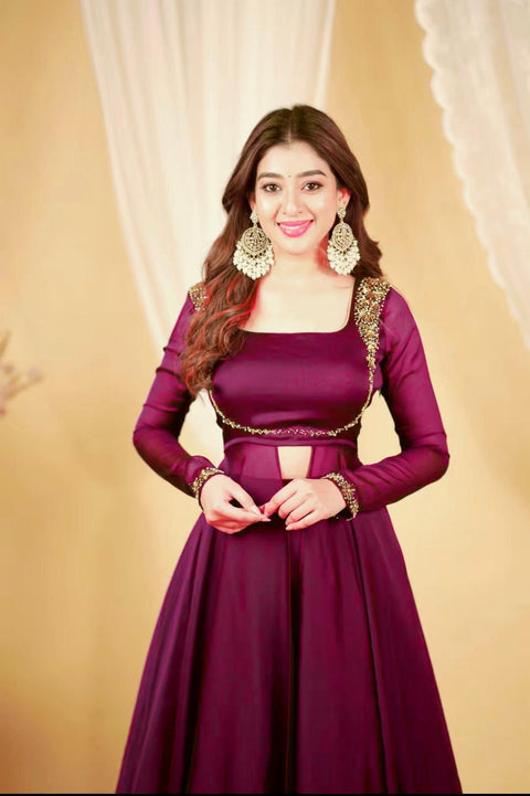 Launching New Designer Party Wear Look Gown Dupatta and Fully Stiched Bottom