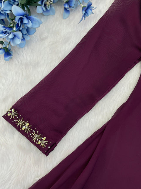 Launching New Designer Party Wear Look Gown Dupatta and Fully Stiched Bottom