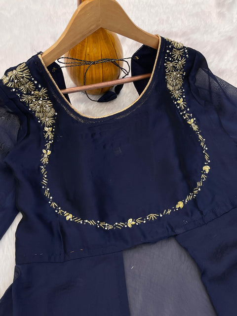 Launching New Designer Party Wear Look Gown Dupatta and Fully Stiched Bottom