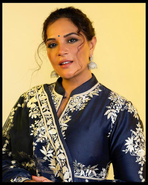 New Designer Collection in Pure Chinnon With Heavy Embroidery Stitched Ready to wear