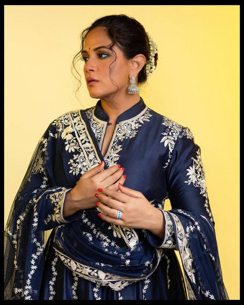 New Designer Collection in Pure Chinnon With Heavy Embroidery Stitched Ready to wear