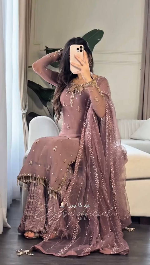 Launching New Designer Party Wear Look Top Plazzo & Dupatta Suit