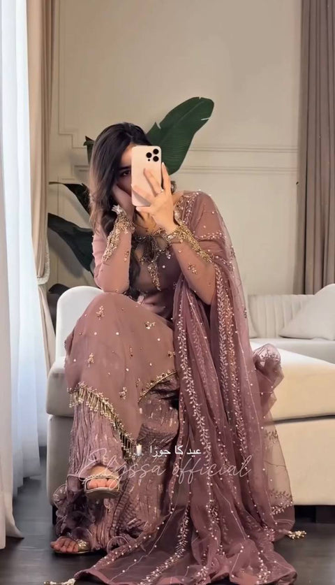 Launching New Designer Party Wear Look Top Plazzo & Dupatta Suit