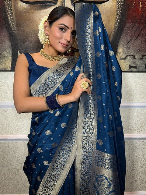 jacquard work on all over saree with very soft material.