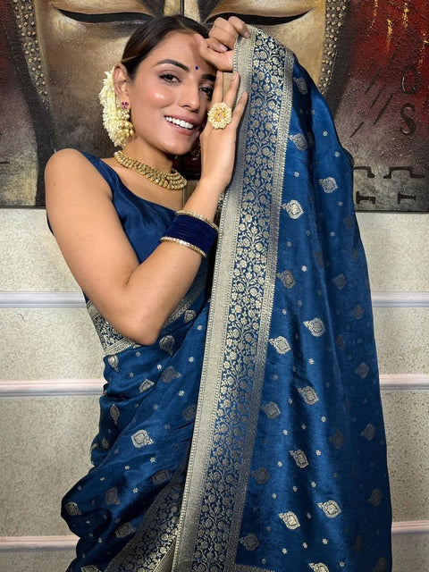 jacquard work on all over saree with very soft material.