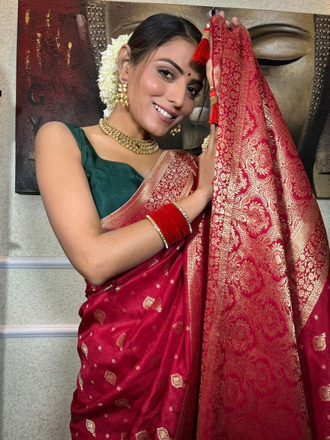 jacquard work on all over saree with very soft material.