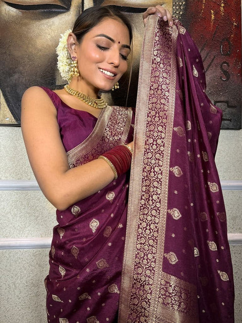 jacquard work on all over saree with very soft material.