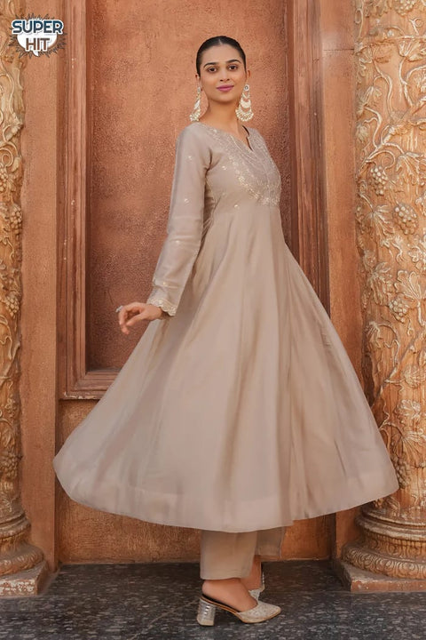 FANCY GEORGETTE SEQUENCE EMBROIDERED WORK TOP AND PENT WITH DUPATTA