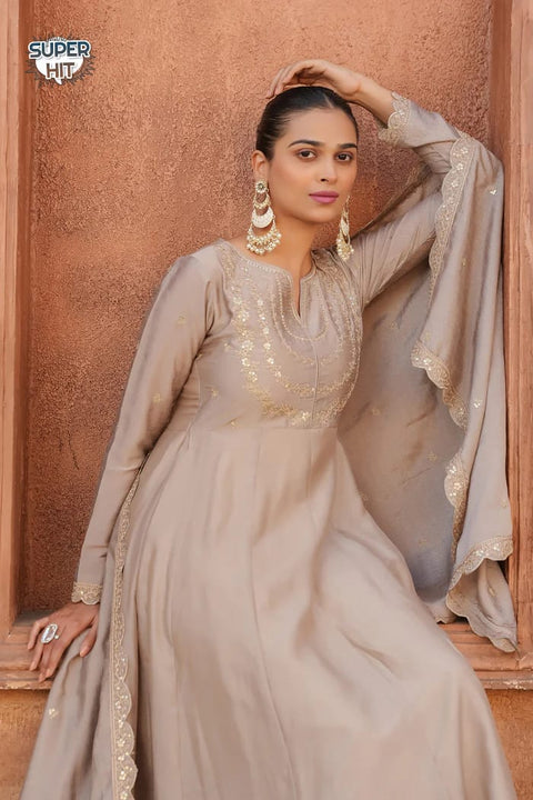 FANCY GEORGETTE SEQUENCE EMBROIDERED WORK TOP AND PENT WITH DUPATTA