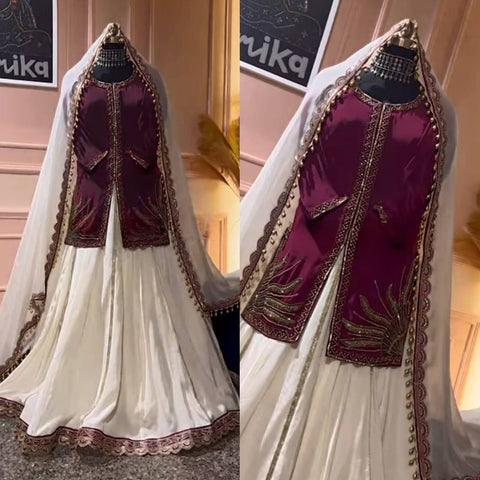 Fancy Designer Georgette Embroidery And Sequence Work