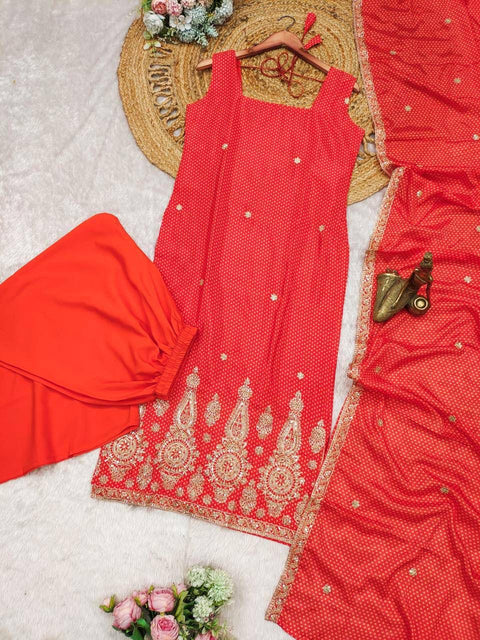 New Party Wear Look Pure Chinon Silk Fancy Anarkali Gown With Dupatta