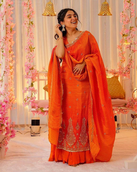 New Party Wear Look Pure Chinon Silk Fancy Anarkali Gown With Dupatta