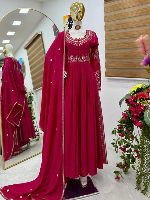 Calmna Pink Saiba Rani Angular Gotapatti Suit