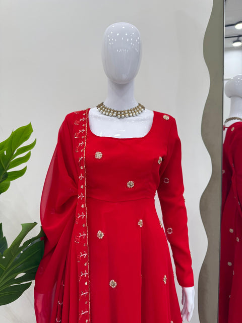 Printed Rayon Blend Stitched Anarkali Gown