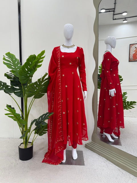 Printed Rayon Blend Stitched Anarkali Gown