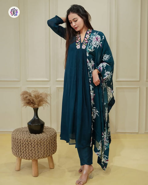 Soft Georgette Alia Cut Kurti suit With Digital Printed
