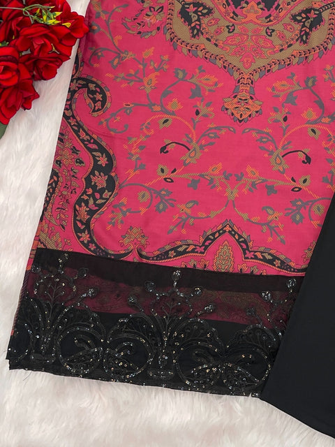 Fully Stitched Chinon Gown Pant And Dupatta With Embroidery Work