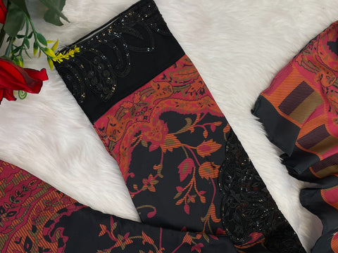 Fully Stitched Chinon Gown Pant And Dupatta With Embroidery Work
